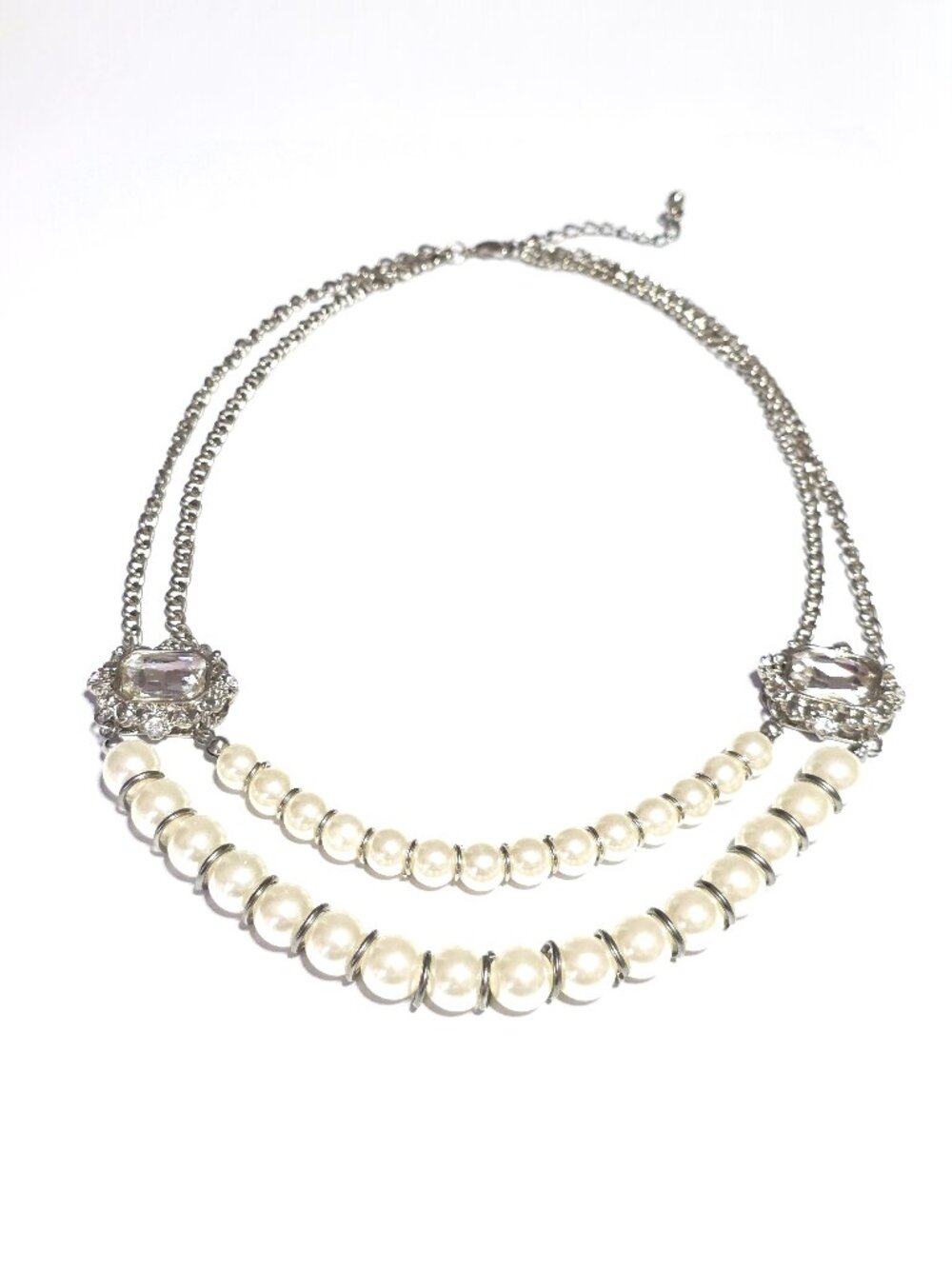 Double strand faux-pearl necklace